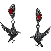 Hip Hop Style Gothic Crow Earrings Red Pendant Earrings Personalized Animal Accessories Fashion Women's Accessories