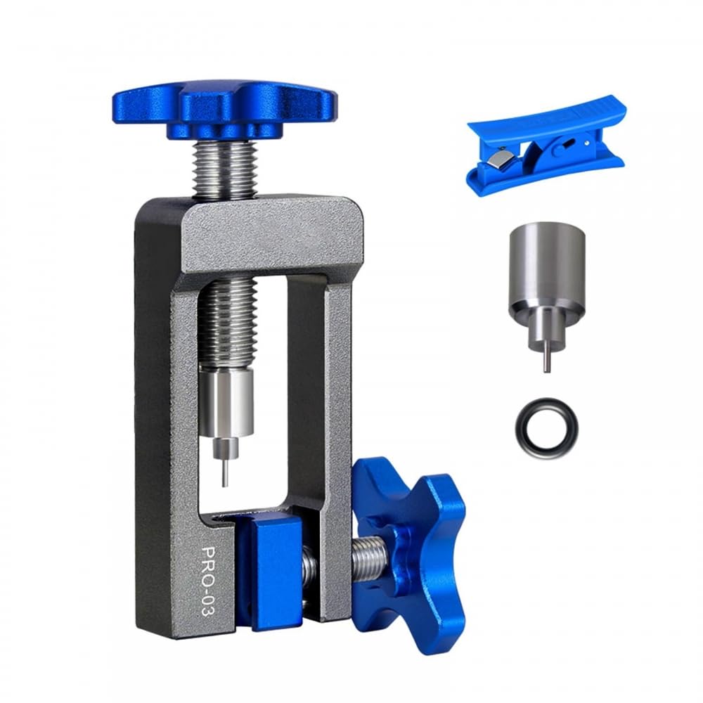 DONGKER Bicycle Hydraulic Hose Fitting Insert Tool,Needle Driver Insertion Tool w/Hydraulic Hose Cutter for Bike Road Bicycle