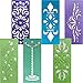 Assorted Classic Rangoli Stencil Borders Set (6 Designs 7 x 3 Each) Diya Jyot Tiara Floral Abstract Flower Designs for Diwali Laxmi Pooja Holi Colors Ganesh Puja Floor Decor Mandala Art Decoration