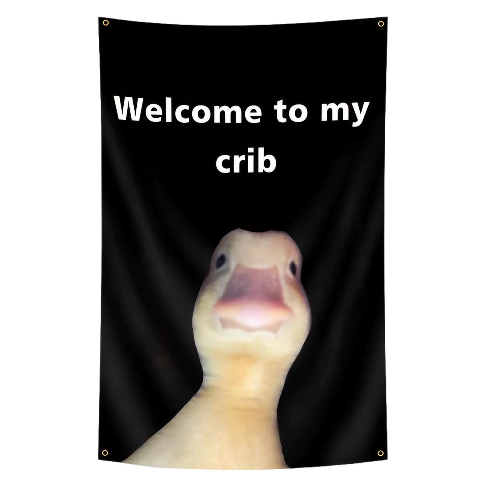 Welcome to My Crib Duck,Funny Flag,Welcome to My Crib,Funny Flags,Hangable Quirky Polyester Duck Flag,for College Dorm Room Decor Home Outdoor Indoor Garden Parties
