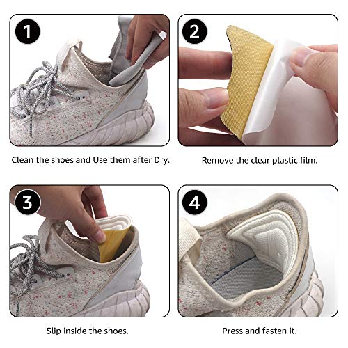 Dr. Shoesert\'s Heel Grips for Loose Shoes, Heel Cushion Liner for Blisters, Self-Adhesive Heel Protector Pads 2 Pairs (Thicker)
