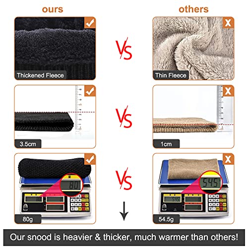 ChamRet Neck Warmer Winter Fleece Loop Scarf Men Women Windproof Face Mask Knitted Scarf Thicken for Cold Weather Cycling Motorcycle Skiing Sports