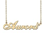 HUAN XUN 18K Gold Plated Name Necklace Aurora for