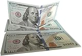 Xmon Joy Prop Money Movie Money Play Money $100 Bills Double Sided Full Print Real Looking Motion Picture Money 110PCS Copy Money for Movie Party Video