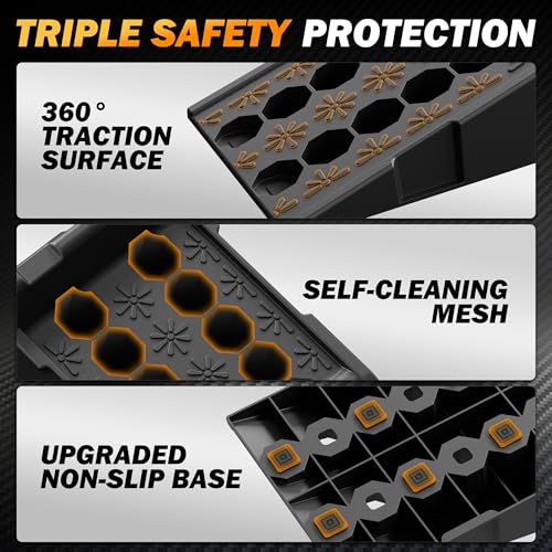 Car Ramps for Oil Changes and Vehicle Lift, 7.1 Inch Lift, 11.1 Inch Wide Tire Heavy Duty Ramps for SUV & Truck, 16,000 lbs Capacity, 2pcs