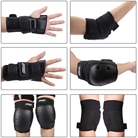 Pair of black knee and elbow pads for activities, priced at $20.99.