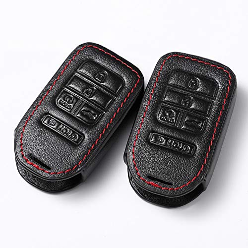 2Pack Genuine Leather car Key case Cover Keychain for Smart Honda Jazz Grace Civic Odyssey Accord XR-V CR-V Vezel City Element fcx Clarity insighe Pilot Ridge Accessorie fob Shell Key Bag