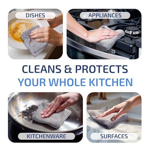 Neolavish® Microfiber Cleaning Cloth for Kitchen - 6 Pack | Super Absorbent Dish Towels for Home Cleaning | Lint-Free Wiping and Drying Clothes - 30x30 cm