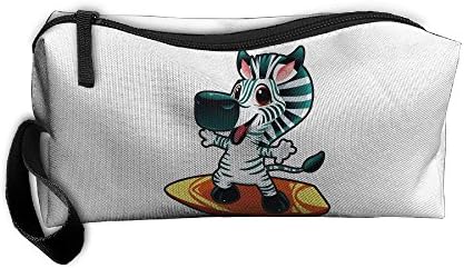 Portable Make-up Receive Bag Cartoon Zebra Travel&home Storage Bag Zipper Organization Space Saver Canvas Buggy Pouch