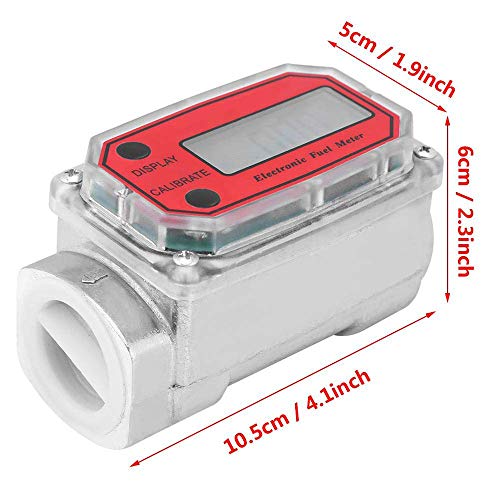 image for Festnight Digital Turbine Flowmeter, 15-120L Diesel Fuel Flow Tester N