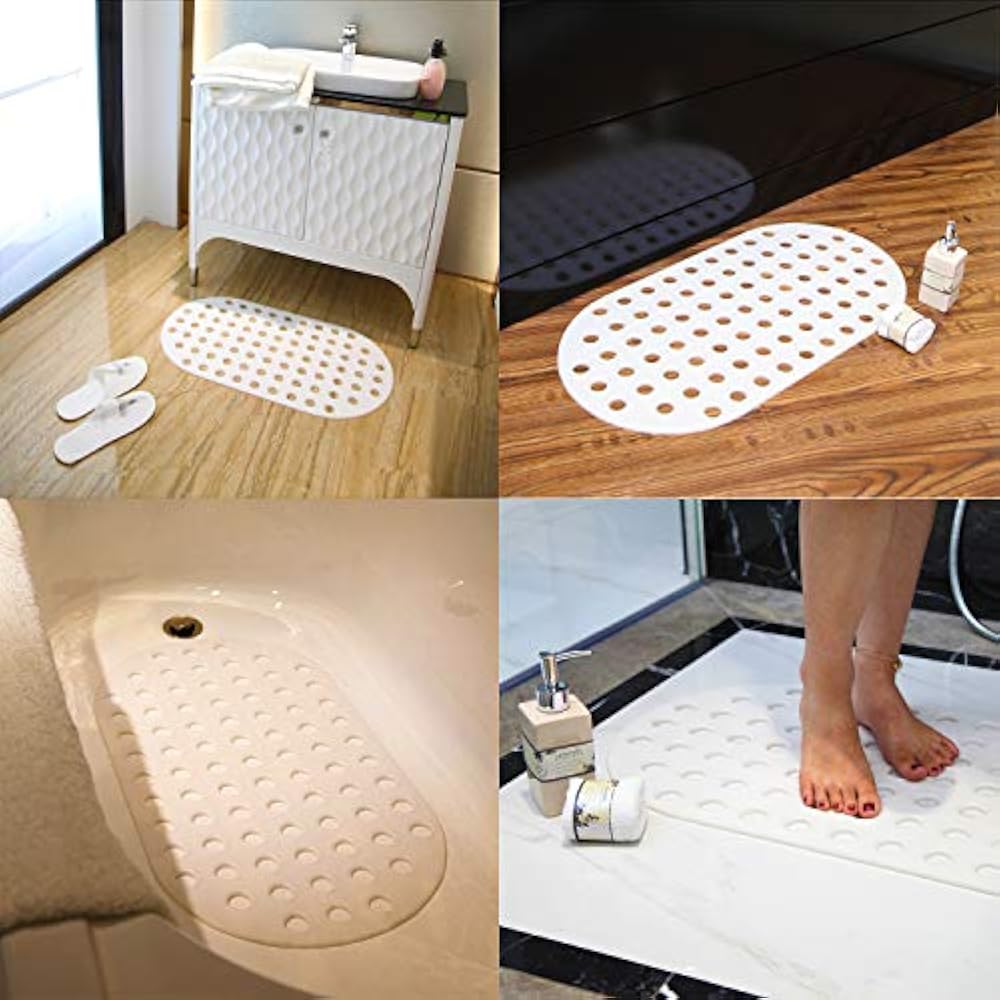 Bathtub Mats Mat NonSlip Big Drain Hole With Suction Cups Extra Soft