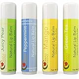 Natural Lip Balm For Women And Men Flavored Lip Repair Treatment For Dry Lips Therapeutic Lip Remedy for Cracked Chapped Lips Four Flavor Multipack With Aloe Vera Shea Butter And Antioxidant Vitamin E