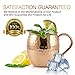 Kitchen Science Moscow Mule Copper Mugs Set of 4 (16oz) | Food Grade 100% Pure Copper Cups | Handcrafted w/Lacquered Hammered Finish, Smooth Rounded Lip, Ergonomic Handle (No Rivet) w/Solid Grip
