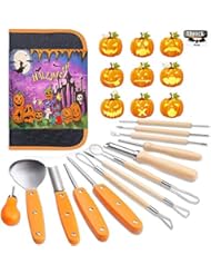 Halloween Pumpkin Carving Tools Kit, 13 Piece Professional Professional Pumpkin Cutting Supplies Tools Kit Stainless Steel Lengthening and Thickening for Halloween Decoration jack-o-lanterns