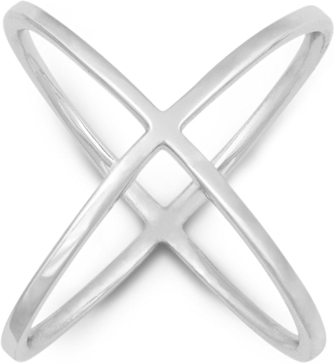 Sterling Silver "X" CrissCross Long Ring Amazon.ca Jewelry