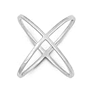 Sterling Silver High-Polish "X" Criss-Cross Long Ring (Size 10)