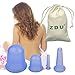 ZDU 4 Pcs Silicone Cupping Cups Set Massage Vacuum Therapy Rubber Cup Body Face Back Legs Cups Kit for Anti Cellulite Anti-aging Wrinkle Reducer Myofascial Release Collagen Stimulator