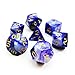 Swirled Two Tone Swirled Purple RPG Dice Set of 7 in Brick Box Package, Complete Polyhedral Dice Set of d4 d6 d8 d10 d12 d20 d%