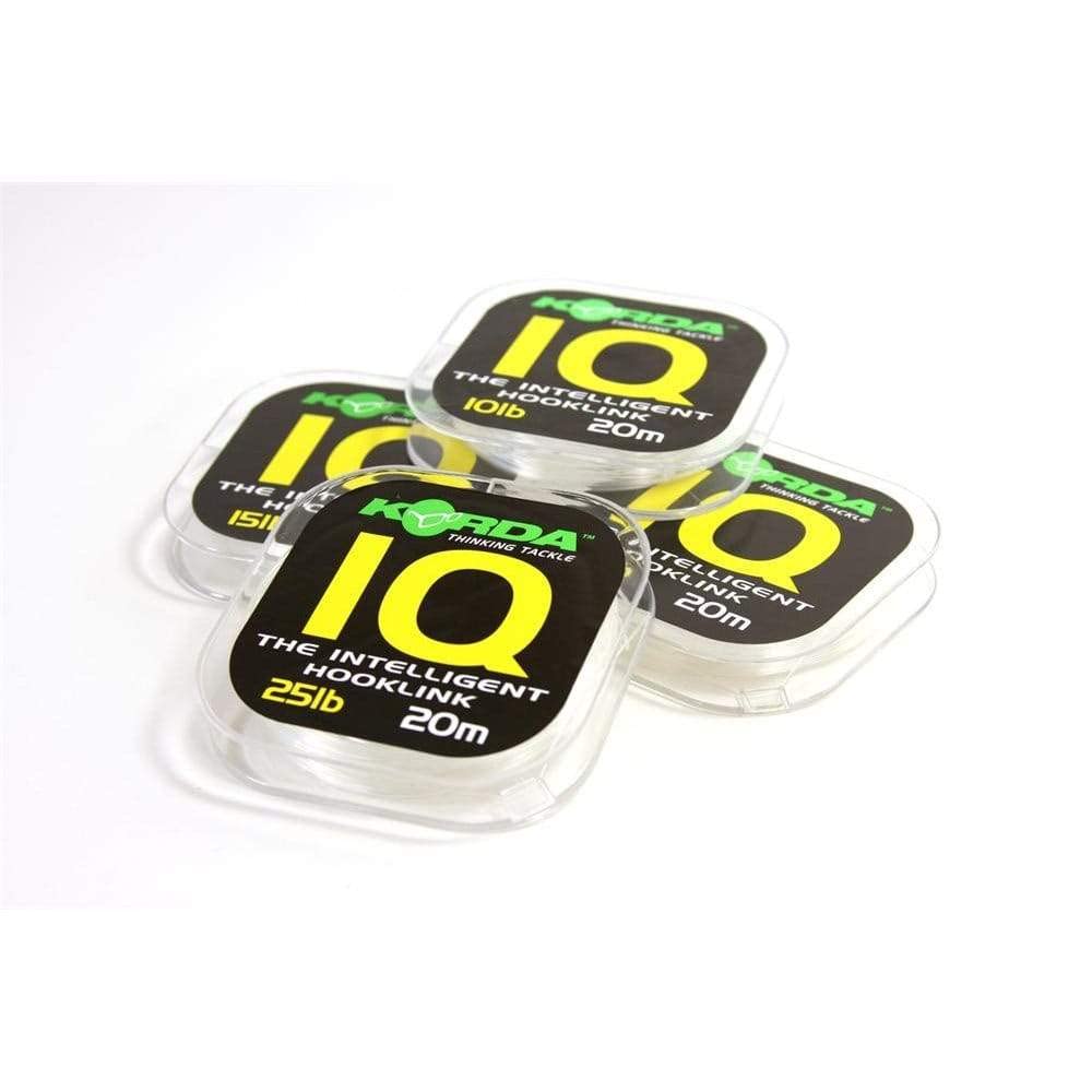 Korda IQ Fluorocarbon Hooklink, 25lb 20m, Fluorocarbon, Stiff, Invisible in Water, Ideal for Booms, High-Strength Fishing Line