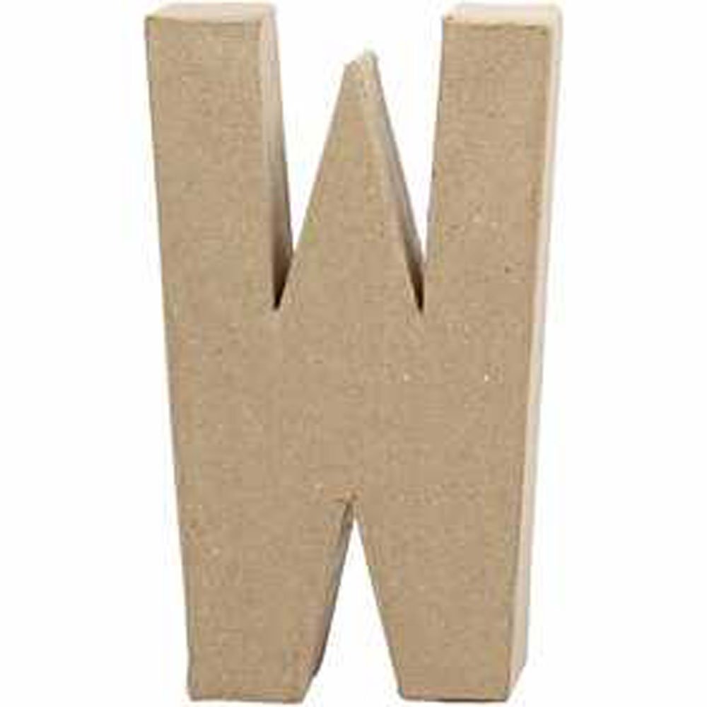 Creativ 26622 20.5 cm 1-Piece Papier Mache Letter W, Beige