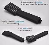 Hairstore Black Square High Pressure Shower Head Handheld Rainfall Water Saving view 2