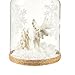 Hanging Glass Christmas Ornaments with Steel Handles, White and Silver (2.3 x 2.3 x 4 in, 3 Pack)