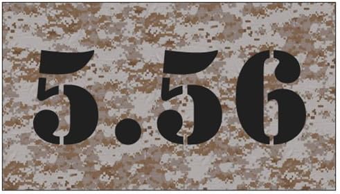 5pcs 5.56 Desert Digital with Black Lettering for Military Style Steel Ammo Can Magnet