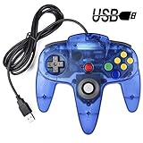 Classic USB Controller for N64 Gaming, miadore USB Retro N64 Gamepad Joystick Joypad for Windows PC MAC Linux Raspberry Pi 3 (Clear Blue)