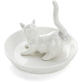 HOME SMILE Cat Ring Holder, Ceramic Jewelry Holder, Cat Gifts for Women, Mother's Day