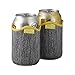 Tabkoe Insulated Neoprene Lunch Bag Set with Tote, Bottle Sleeve, 2 Can Insulators & Adjustable Crossbody Shoulder Strap | Washable, Reusable, Stretchy, Extra Large Travel Lunch Box (Gray Yellow)