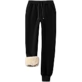Flygo Womens Warm Fleece Pants Sherpa Lined Sweatpants Active Running Joggers Pants