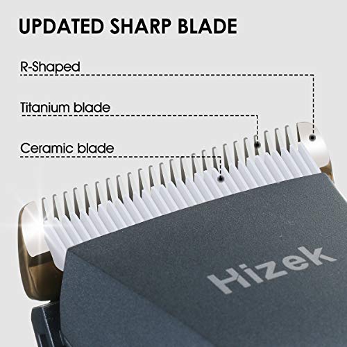 Hair Clippers for Men,Hizek Beard Trimmer Professional Haircut Kit,Cordless Hair Trimmer with 3 Adjustable Speeds,LED Display,USB Charging Stand and 6 Attachment Guide Combs,For Family Use