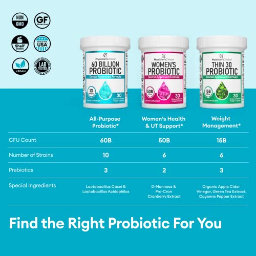 Physician's CHOICE Probiotics 60 Billion CFU 10 Strains + Organic