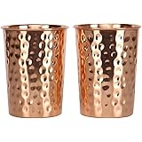 HEALTHANDWEALTH Pure Copper Drinking Water Cups - Ayurvedic Health Tumblers 2 Pc. Set - 350 Ml (11.8 US Fl Oz) Traveller's Copper Cups : Buy Online At Best Price In KSA - Souq Is Now