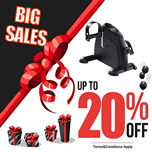 Under Desk Bike Pedal Exerciser Mini Foot Cycle Bike for Arm & Leg Exercise with LCD Display and Adjustable Resistance Desk Cycle Workout Office Home Women Men Seniors(Black)