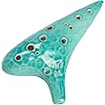 Awef Jingle Stream 12 Hole Ocarina Alto C Ocarina with Delicate Smooth Finishing Masterpiece Collectible (Cyan)