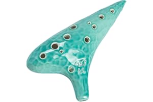 Awef Jingle Stream 12 Hole Ocarina Alto C Ocarina with Ocean Ripple Texture (Cyan)