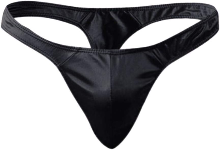 Alicesks Sexy Satin Thongs Mens Solid Low Waist Panties Elastic Breathable Comfortable Soft