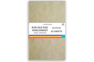 THUNDERBOLT PAPER 50 Old Age Parchment 65lb Cover Paper Sheets Cardstock Weight Colored Sheets 8.5X14 Inches Legal and Menu Size - Printable Parchment Semblance
