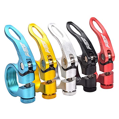Bicycle Quick Release Seatpost Clamp Blue 34.9mm MTB Road Bike Casual Aluminium Alloy Tube Clip