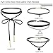 FIBO STEEL Leather Chain Necklace for Women Girls Choker Tassel Necklace Velvet 4PCS