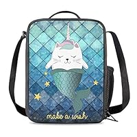 PrelerDIY Unicorn Cat Mermaid Insulated Lunch Bag Cooler Thermal Lunch Boxes Snack Bag Food Container for School Picnic