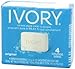 Ivory Gentle Bath Bar Soap, Designed for Whole Family, 99.44% Pure Formula with Plant-Based Cleansers, Made Without Heavy Perfumes, Parabens or Phthalates, Original Scent, 4.0 oz (4 Count)