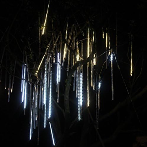 BINGXING 8 Tubes 7.9 inches Meteor Led Light for Indoor Decoration, home, Wedding, Party, Holiday (Warm white)
