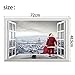 Highpot 3D Fake Windows Wall Stickers Removable Faux Windows Wall Decal Christmas Wall Sticker (A)