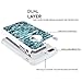 FINCIBO Case Compatible with Apple iPhone 7 Plus/ 8 Plus, Dual Layer Hybrid Protector Case Cover TPU Rhinestone Bling for iPhone 7 Plus / 8 Plus (NOT FIT iPhone 7/8) - Mermaid Scales Blue Wave