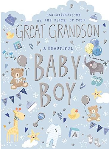Noel Tatt New Baby Boy Great Grandson Congratulations Card