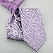 Coachella Ties Solid Color Knot Contrast Paisley Tie Patchwork Necktie 8.5cm (Purple)