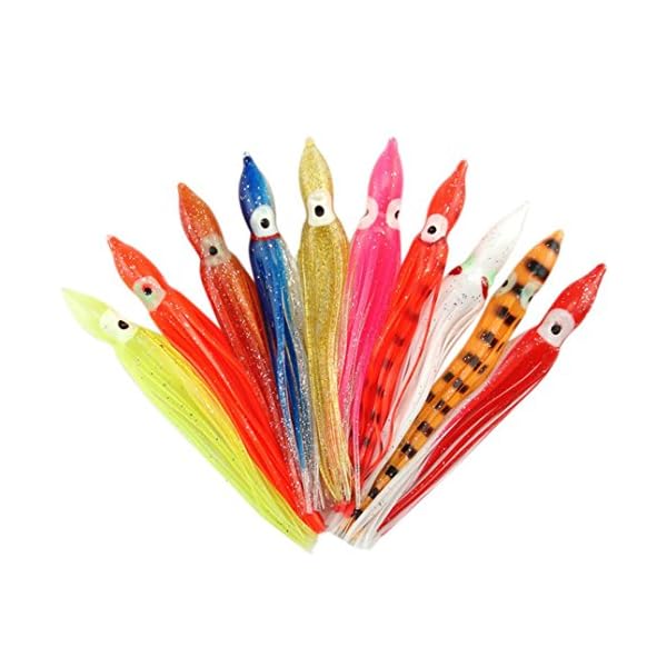 Fishing-LuresLaimeng-20PC-12CM-Soft-Octopus-Saltwater-Squid-Skirt-Lure-Baits