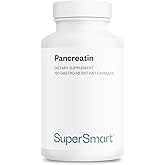 Supersmart - Pancreatin 10X 4000 per Day (Extra Strength) - Digestive Enzymes Supplement - with Protease, Lipase, Amylase, Trypsin - Healthy Digestion Support | Non-GMO & Gluten Free - 120 DR Capsules